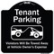 Signmission Designer Series-Tenant Parking Violators Towed Away With Graphic, 18" x 18", BW-1818-9880 A-DES-BW-1818-9880 - alternate 1